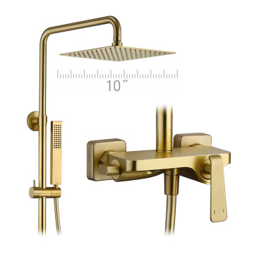 Bathroom Three Way Golden Exposed Rain Shower