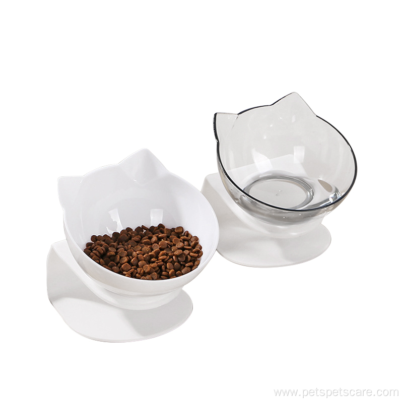 cat food bowl slant transparent single bowl