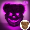 Máscara de fantasia de terror de urso assustador com iluminação LED