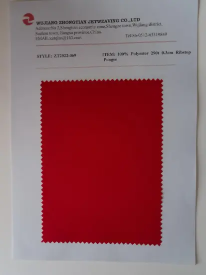 100% Polyester 290t 0.3cm Ribstop Pongee