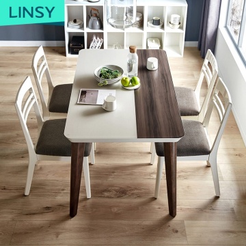Linsy Home Furniture Contemporary Expandable Glass Dining Table Set