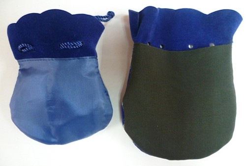 Blue Velvet Bag Back with Cotton Drawstring