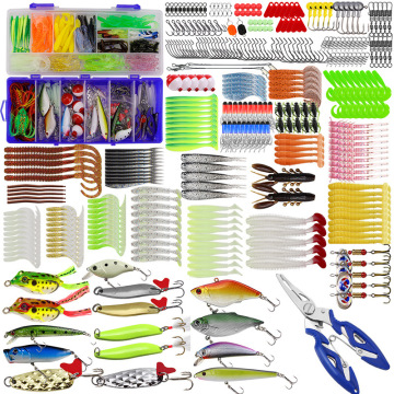 Fishing Tackle Set: 350pcs Swivels, Stoppers, Hooks, Lures in Storage Box