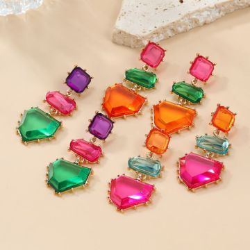 Brave Light New Summer Bohemia Fashion Vintage Acrylique Résine Géométrique Drop Orees Oreads