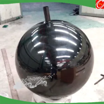 Black Stainless Steel Gazing Spheres, black water fountain ball for water feature