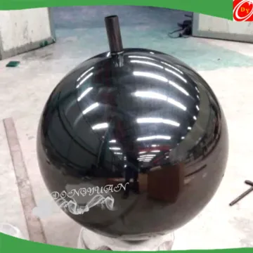 Black Stainless Steel Gazing Spheres, black water fountain ball for water feature
