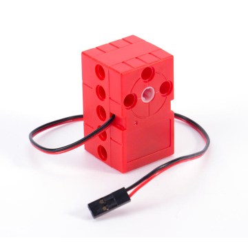 Red Gear Motor Dual Output Shaft 2RC Steering Gear Compatible with LEGO 360 Degrees Continuous Rotation