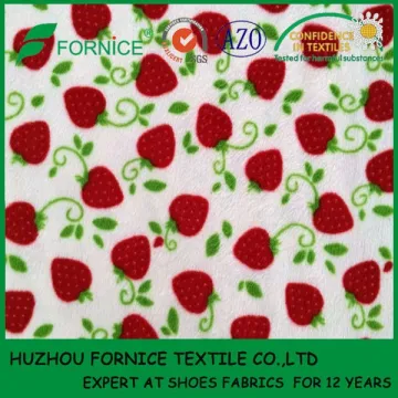 for slipper warp knitted polyester minky fabric print