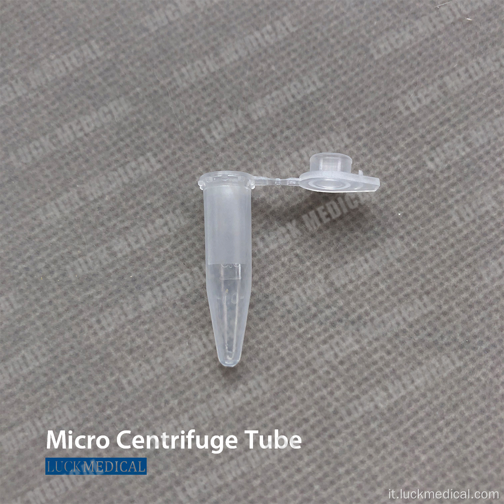 Tubo di microcentrifuga sterile in plastica 0,5 ml/1,5 ml/2ml/5 ml