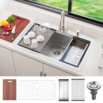 Workstation 33-inch Drop In Single Bowl Sink