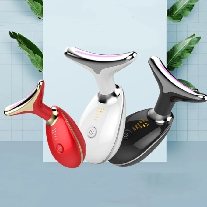 3 Color Vibration Facial Neck Skin Tightening Massager