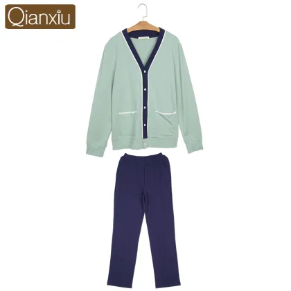 Qianxiu New Arrival Wholesale V-neck Cardigan Men Nighty