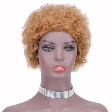 6inch African Golden wig curly hair European and American wig short curly hair headgear Wholesale Price
