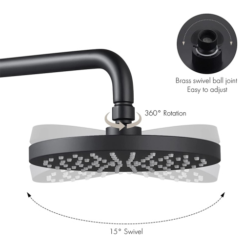 Set faucet shower hujan hitam matte modern