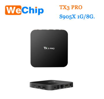 Android 6.0 tv box tx3 pro quad core 1gb/8gb 4k s905x android tv box