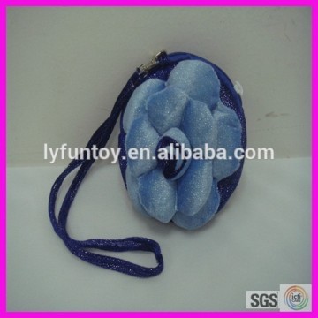 baby Cute Plush Bag with shiny blue flowers