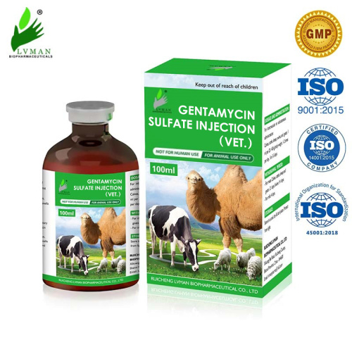 Inyección de sulfato de gentamicina 20 ml para uso de animales