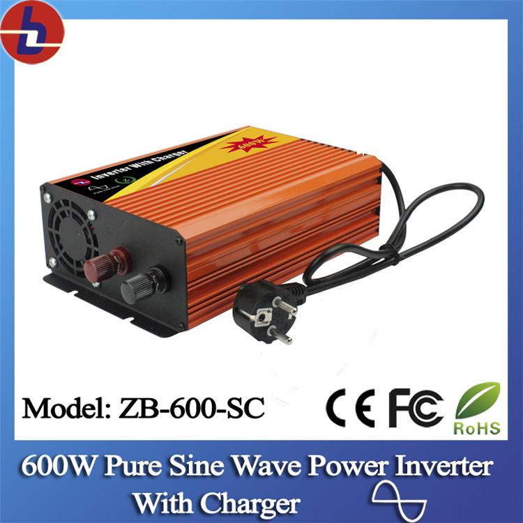 600W 12V DC to 110/220V AC Pure Sine Wave Power Inverter with Charger