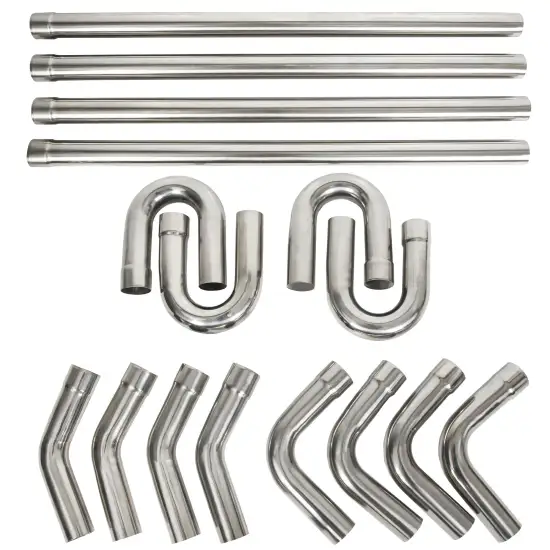 16 PCS 2.5 Inch Custom Mandrel T-304 Stainless Steel Exhaust Pipe Kit