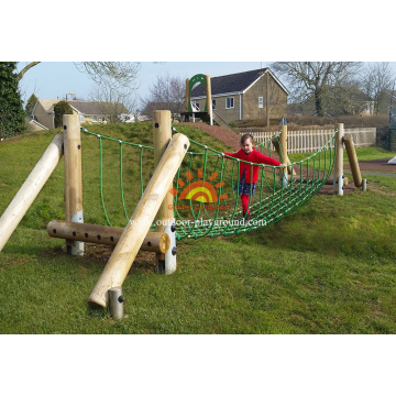 Wooden Balancing Net Bridge Playground Equipment