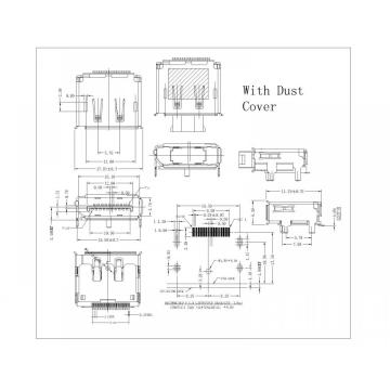 Display Port Female SMT Without Clips