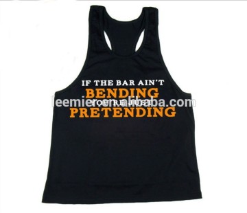 Custom logo printing dry fit fabric fitness singlet