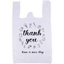 Sturdy Reusable Thank You T-Shirt Plastic Grocery Packing Shopping Bags