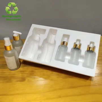 Compostable Sugarcane Bagasse Pulp Molded Paper Tray Insert