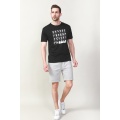 T-shirt à manches courtes en coton à imprimé masculin