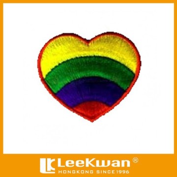 Customized 3D heart design embroidery iron on patch badge for T-shirt