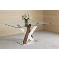 Mesa de jantar de vidro de design moderno 160x90cm