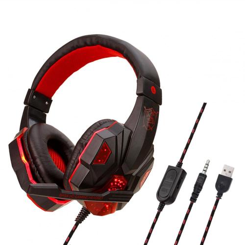Casque de jeu, écouteurs de jeu PC USB stéréo éclairage coloré casque de jeu avec microphone pour ordinateur 1 acheteur