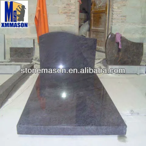 Mass blue cemetery headstone or tombstone