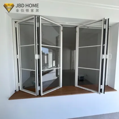 Soundproof double-sided window: aluminum folding window