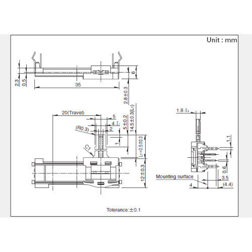 RS20H Series Slide Potentiometer