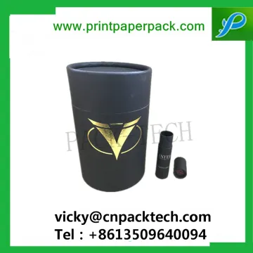 Luxury Black Foil Stamped Round Cardboard Paper Gift Tea Box