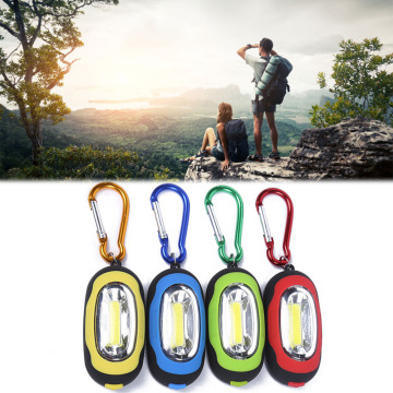 HENGBO-Outdoor tool include Mini Magnetic Small Key Chain mini Flashlight COB Super Brightness with Carabiner Flashing Light