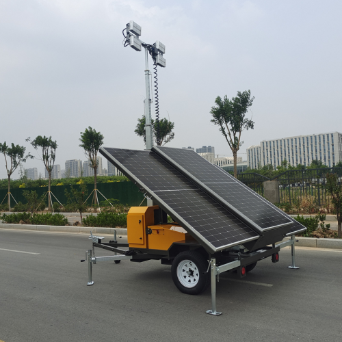 Solar Light Tower 9 meters trailer tower light led Supplier