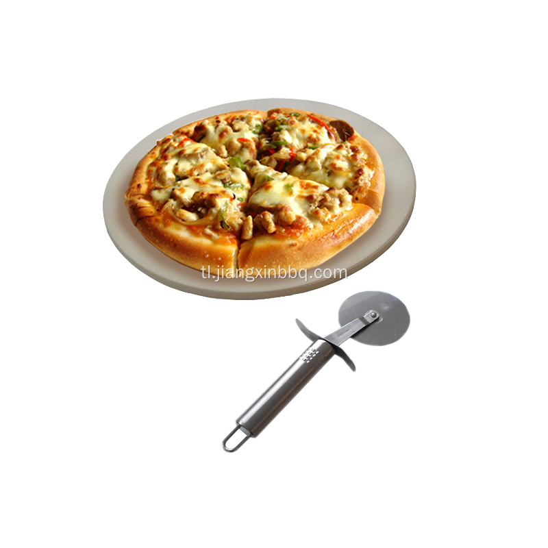 13.5 Inch Pizza Stone na May SS Cutter