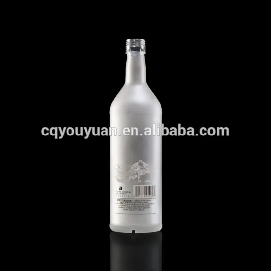 High flint glass screw top cap 750ml vodka spirits frosted glass bottle wholesale