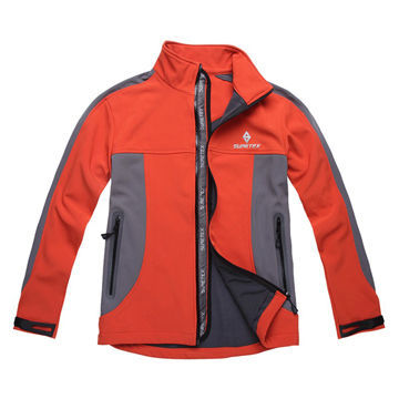 Men's soft shell jacket with waterproof zip pocket
