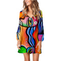 Women Summer Tunic Dress V Neck