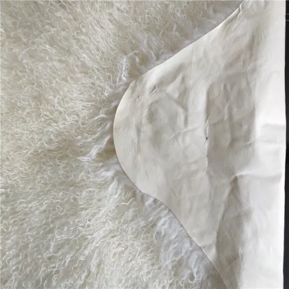 curly long hair natural or dyed color mongolian sheepskin rug