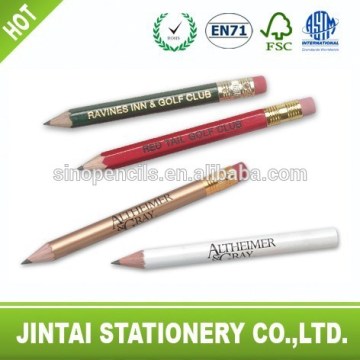 Round golf pencils with eraser toppers golf pencil