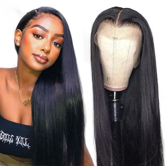 Shmily Wholesale 13x4 Lace Front Human Hair Wigs Pre Plucked Straight Lace Front Wig Brazilian Hair Wig For Black Women