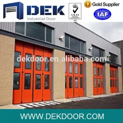 Hot Sale Red Outdoor Folding Door with Glass Windows