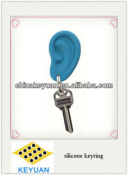 2013 new design hot sales ear shape silicone keyring