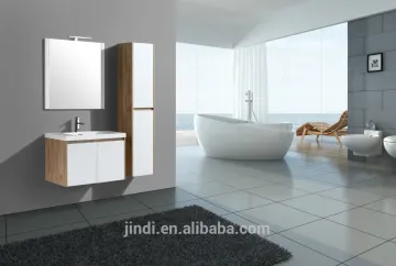 modern high quality wall-hung white and sonoma oak bathroom wall mirror furnitre