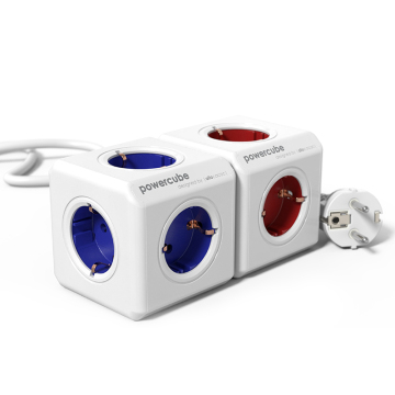 Multifunktion Compact Travel Power Cube med 5 Outlets Surge Protector