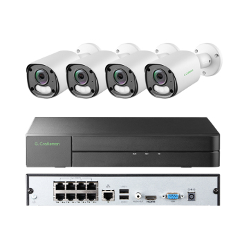 GA-YUFI-M8SG-K4 Gcraftsman 4PCS 8MP 4K 30 FPS POE Security Camera System